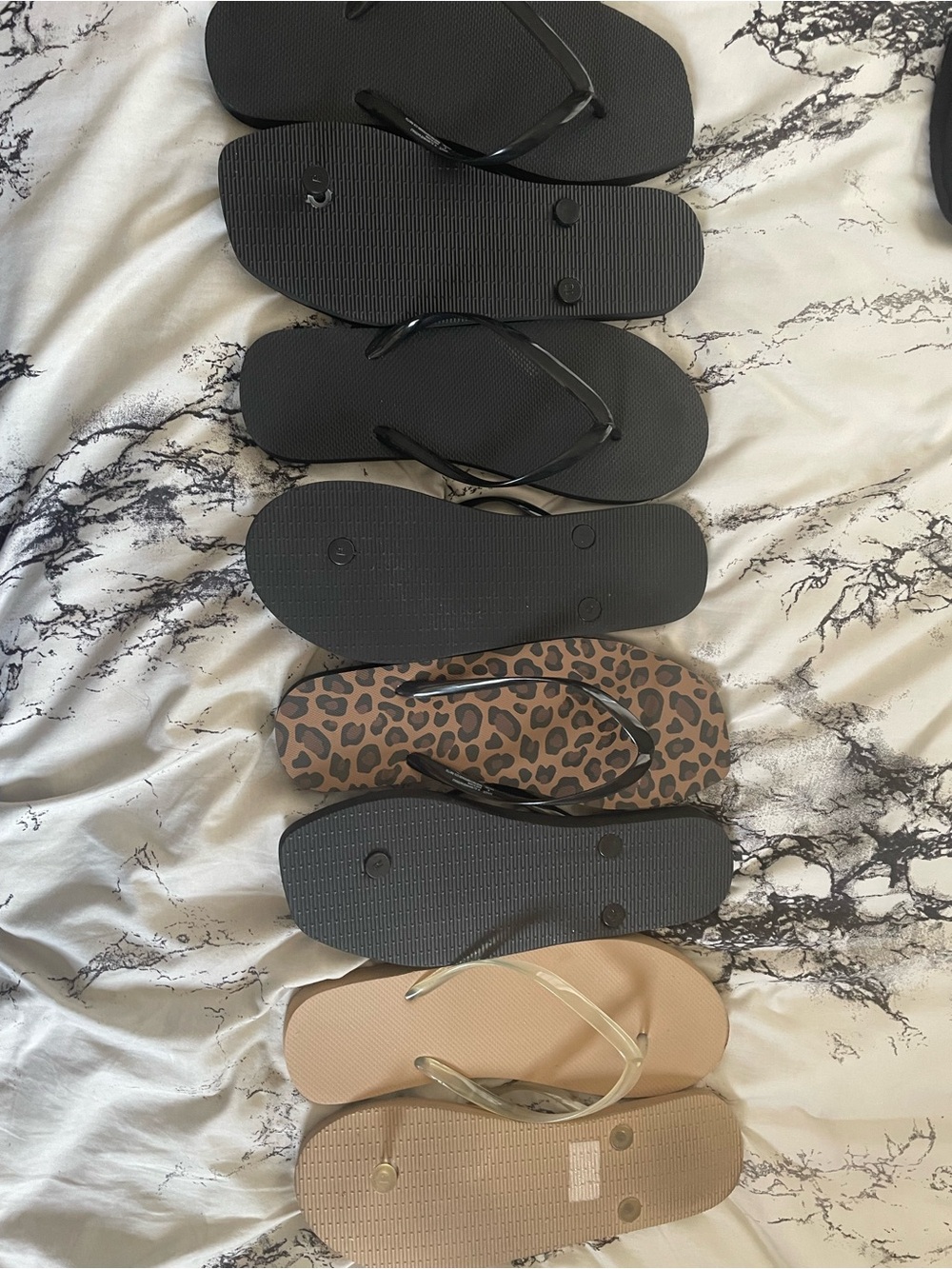Old Navy Women’s Flip Flop Pack - Black, Leopard, and Nude